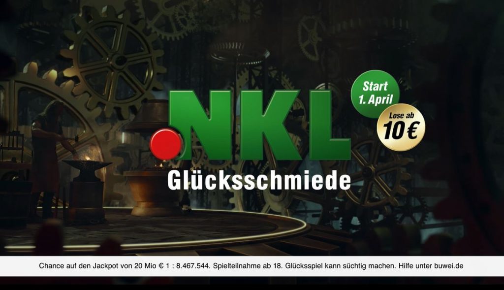 NKL-Logo: Glücksspiel kann süchtig machen, Spielteilnahme ab 18.